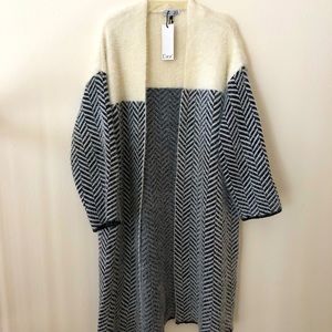 Dex Clothing Relaxed Chevron Long Cardigan XL
